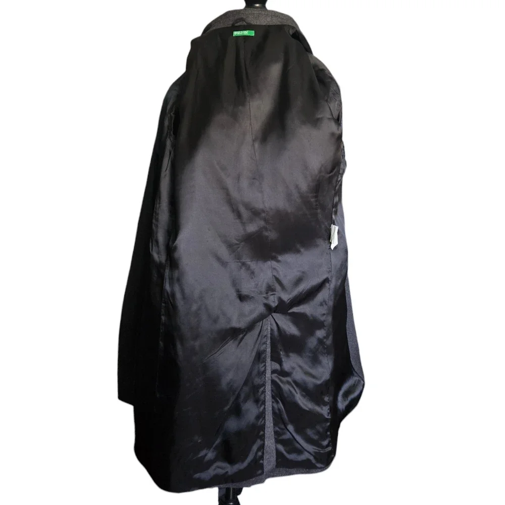 Italian Wool Over Coat Size 46 Benetton - Picture 4 of 9